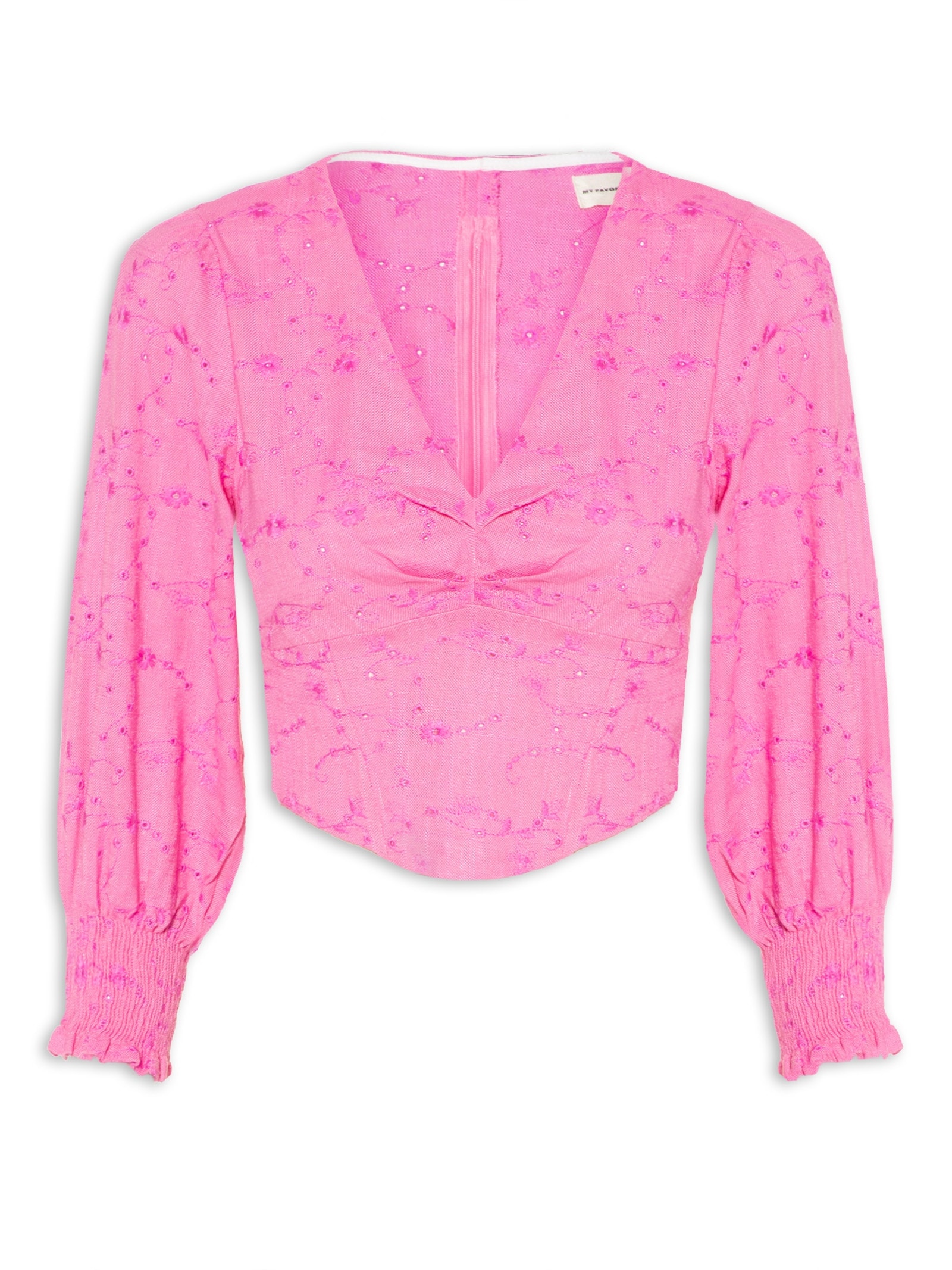 Blusa Feminina Corset Manga 3/4 Rosa My Favorite Things