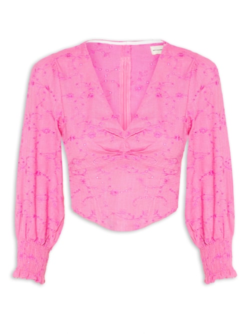 Blusa Feminina Corset Manga 3/4 – Rosa