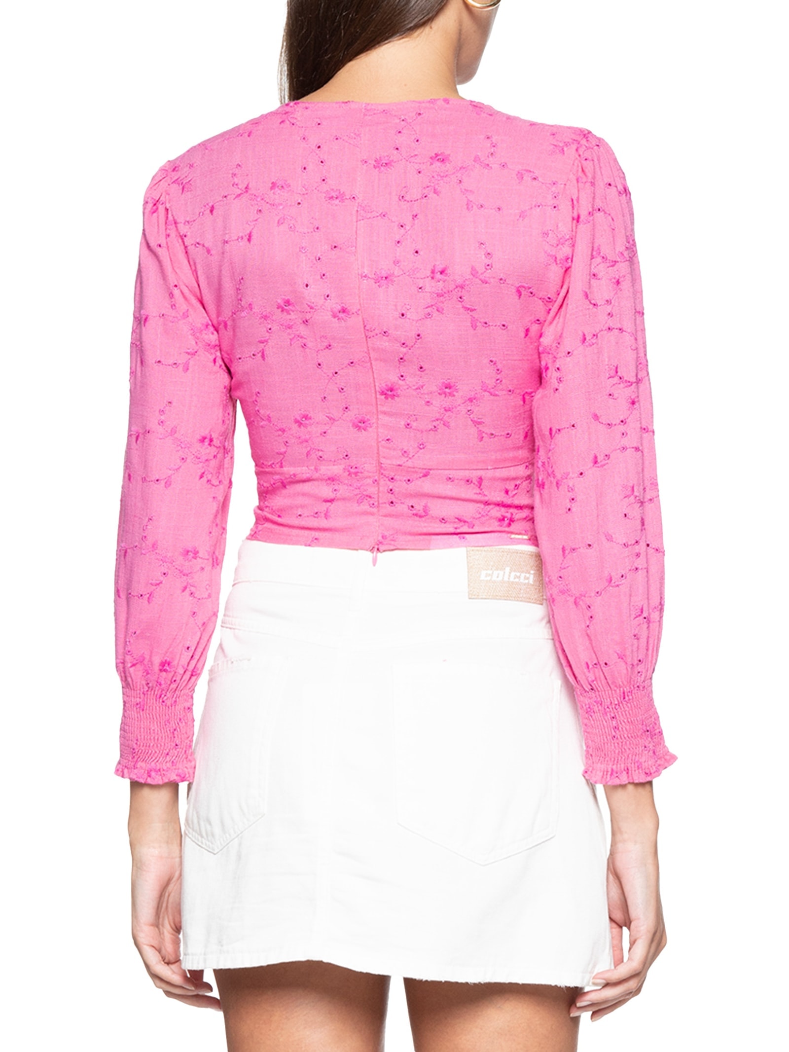 Blusa Feminina Corset Manga 3/4 Rosa My Favorite Things