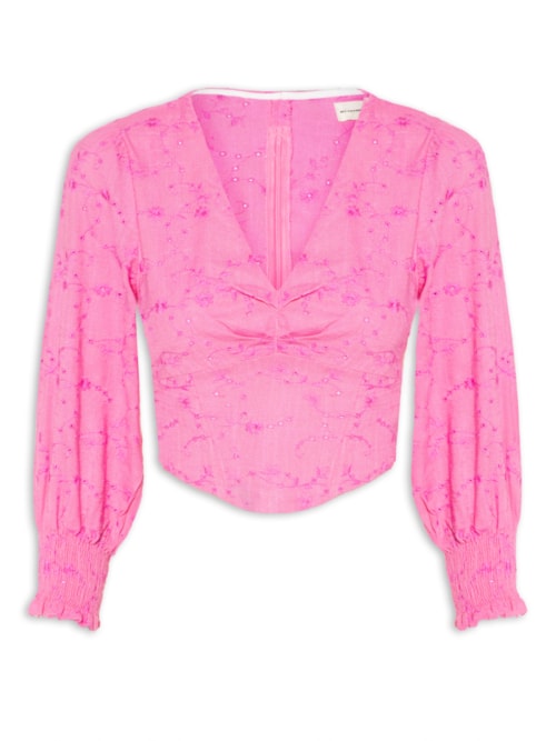 Blusa Feminina Corset Manga 3/4 - Rosa