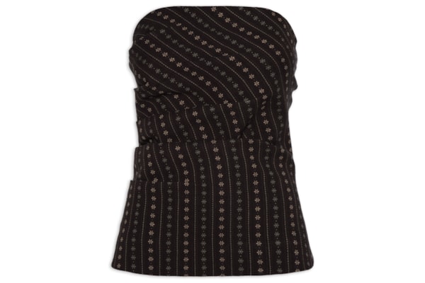 Blusa Feminina Corset Sem Alça - Marrom