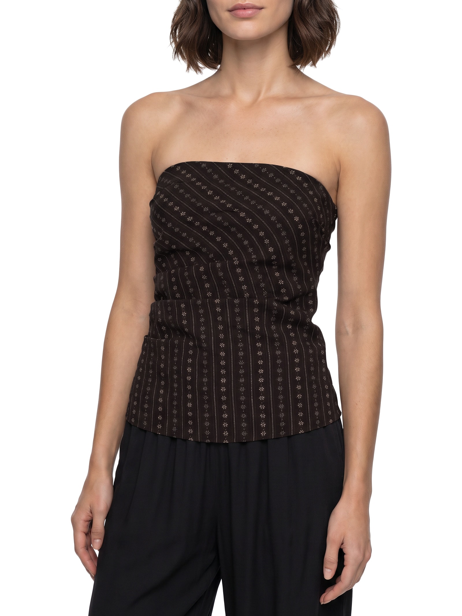 Blusa Feminina Corset Sem Alça Marrom My Favorite