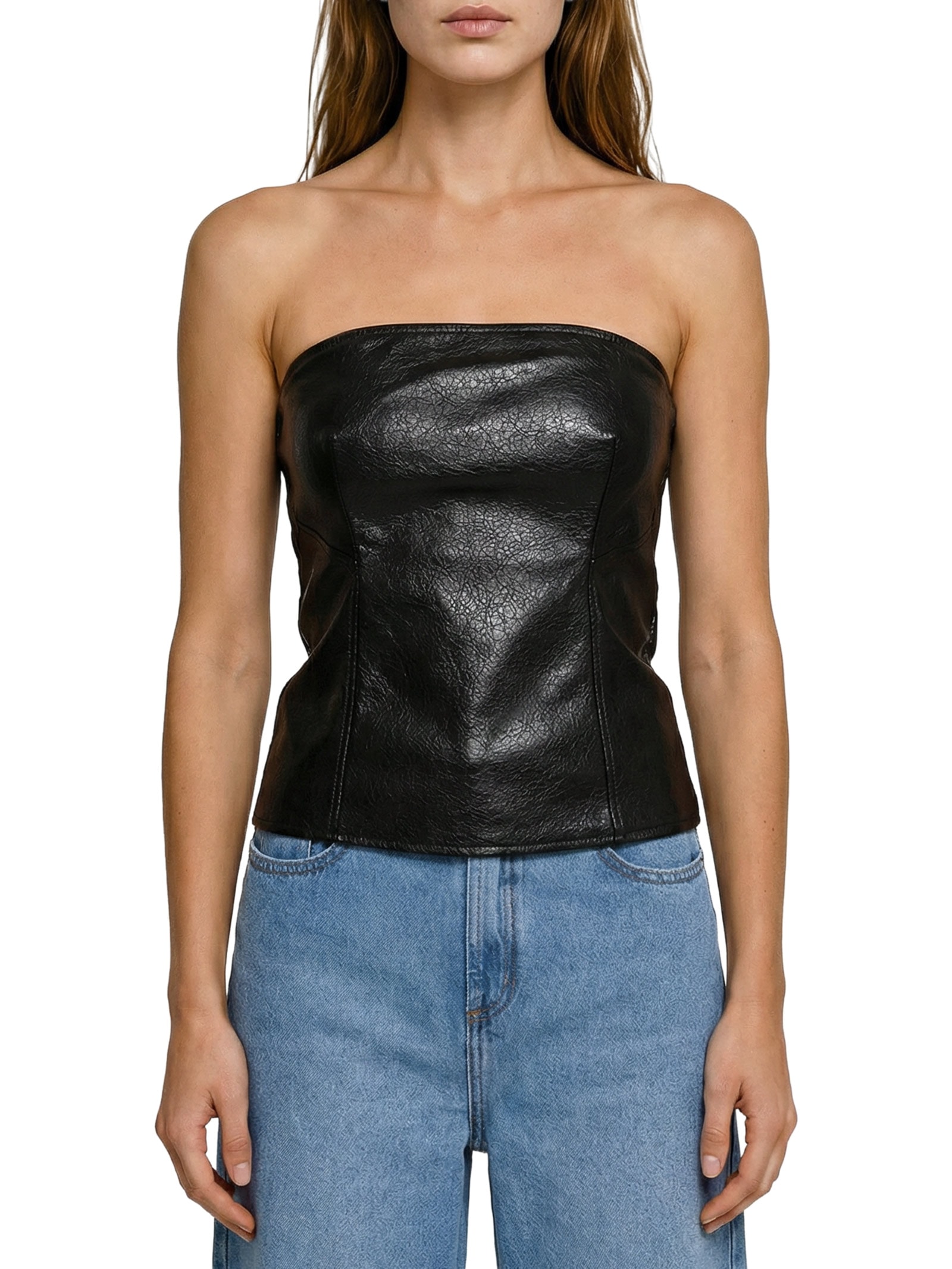 Blusa Feminina Corset Sem Alças Preto Lança Perfume