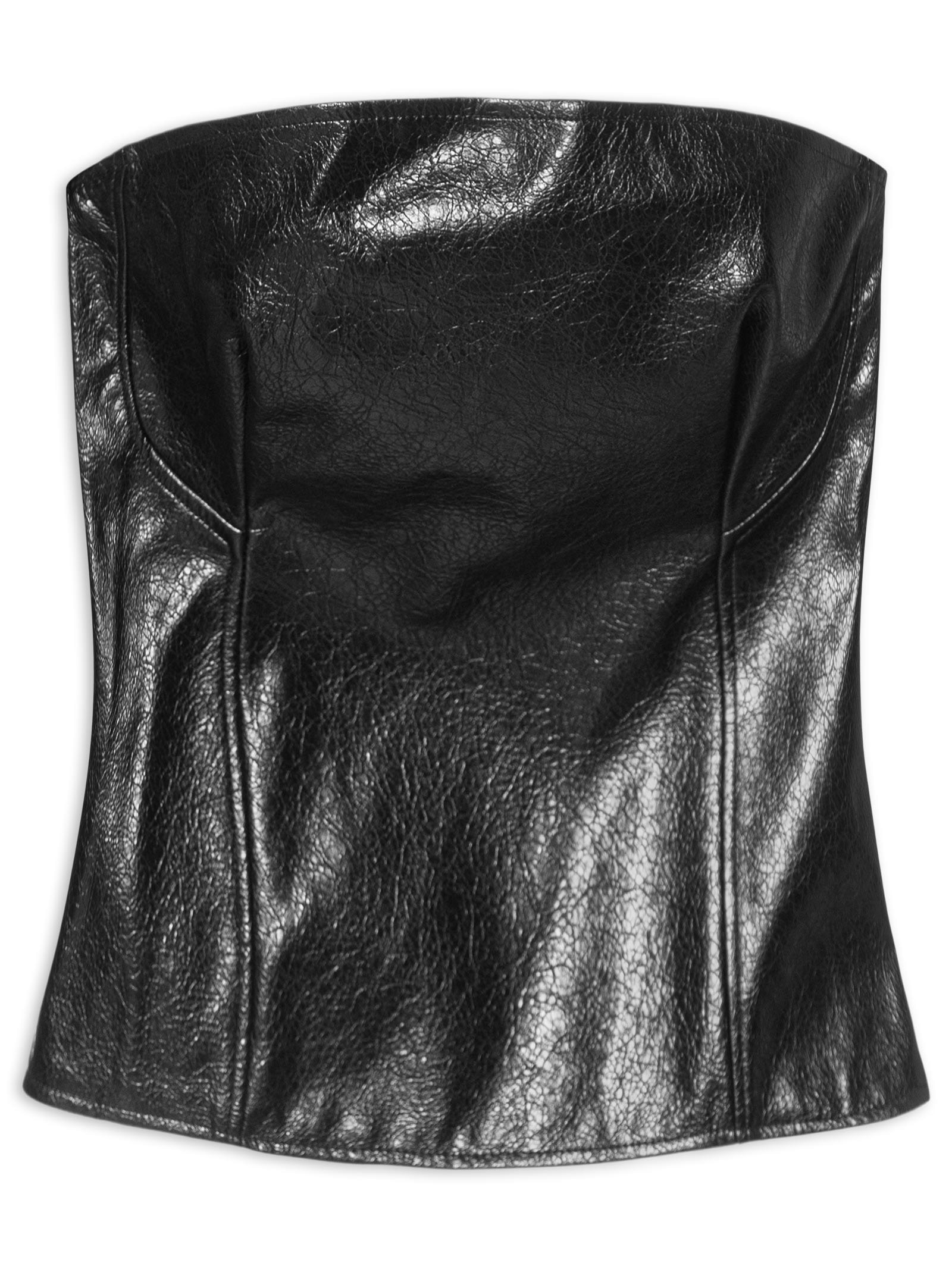 Blusa Feminina Corset Sem Alças Preto Lança Perfume