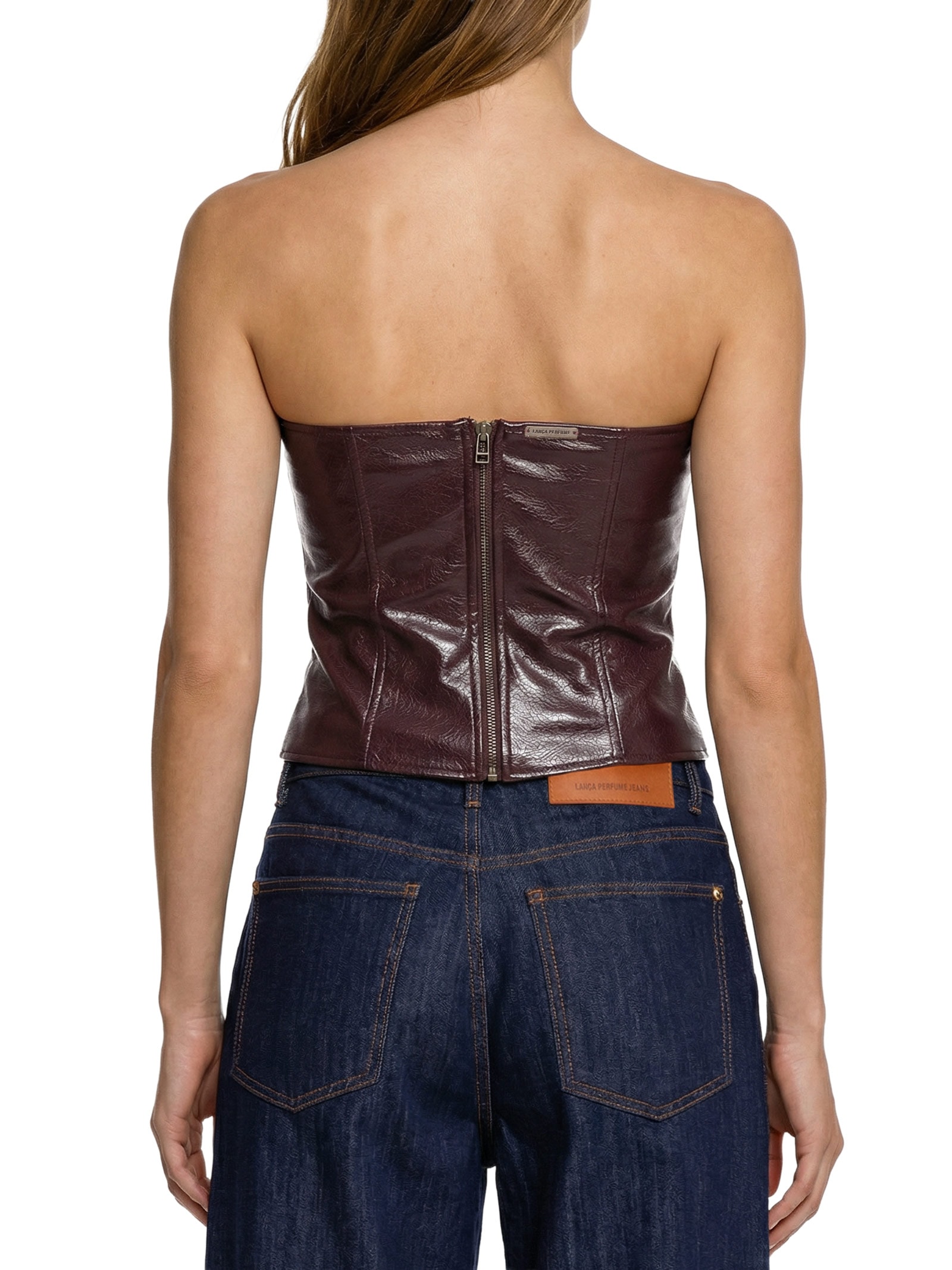 Blusa Feminina Corset Sem Alças Vermelho Lança Perfume