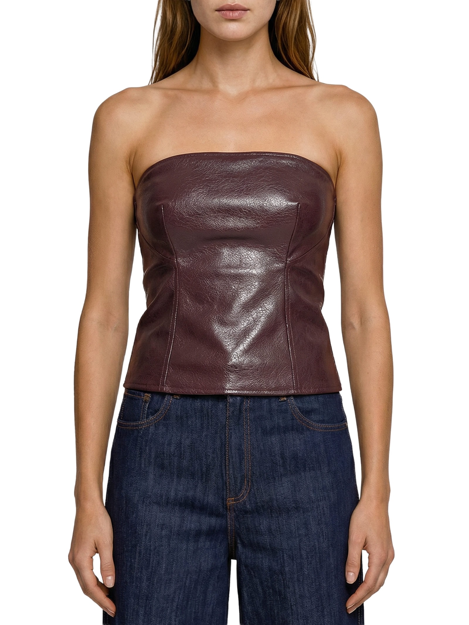 Blusa Feminina Corset Sem Alças Vermelho Lança Perfume