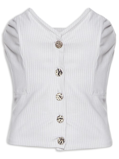 Blusa Feminina Corset Tomara Que Caia - Cinza