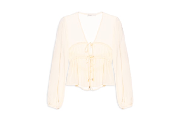 Blusa Feminina Crepe Busto Drapeado - Amarelo