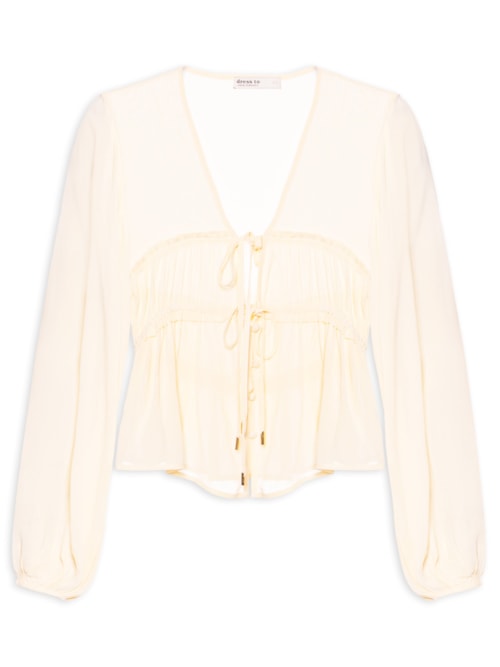 Blusa Feminina Crepe Busto Drapeado – Amarelo