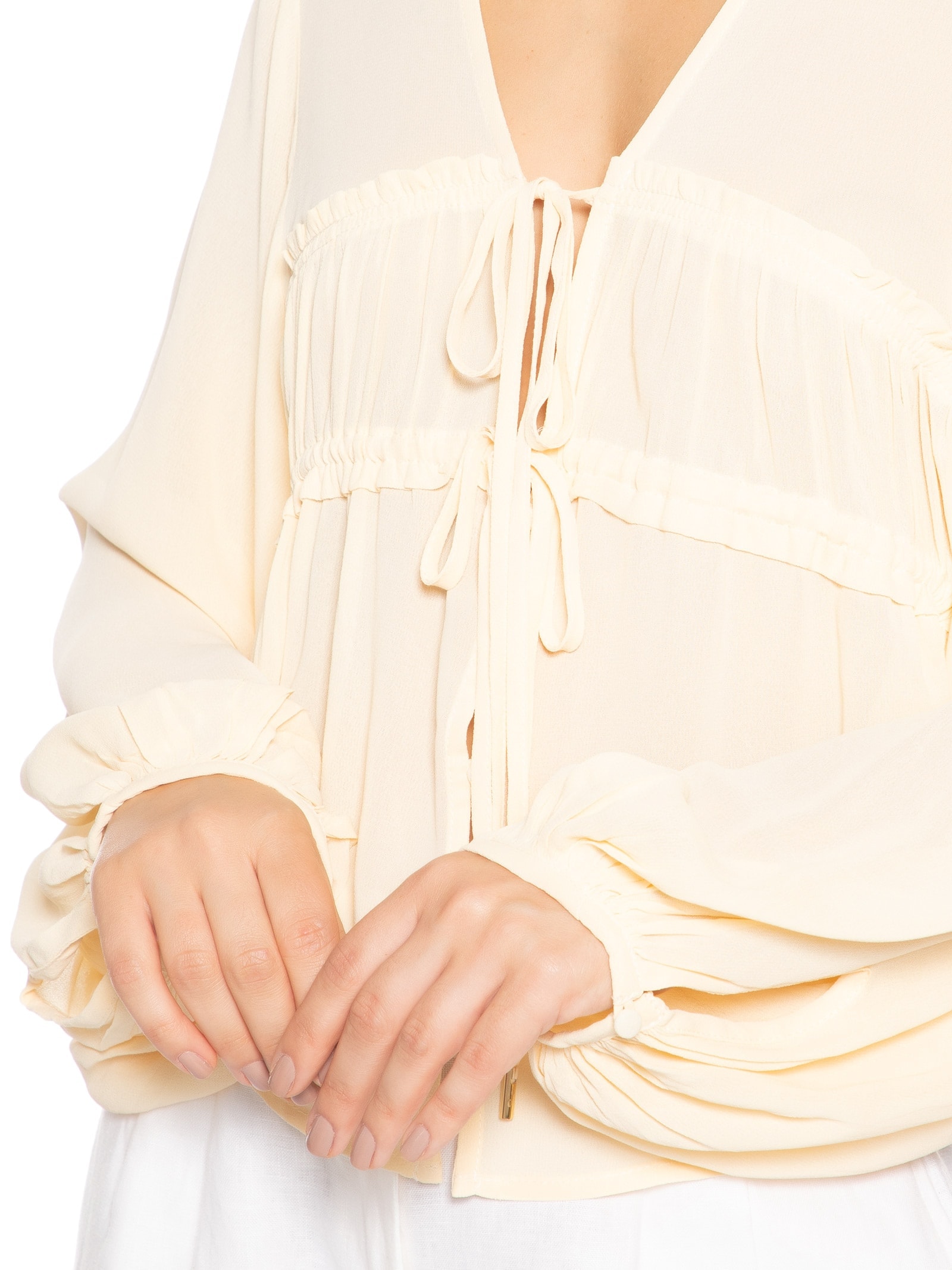 Blusa Feminina Crepe Busto Drapeado Amarelo Dress To