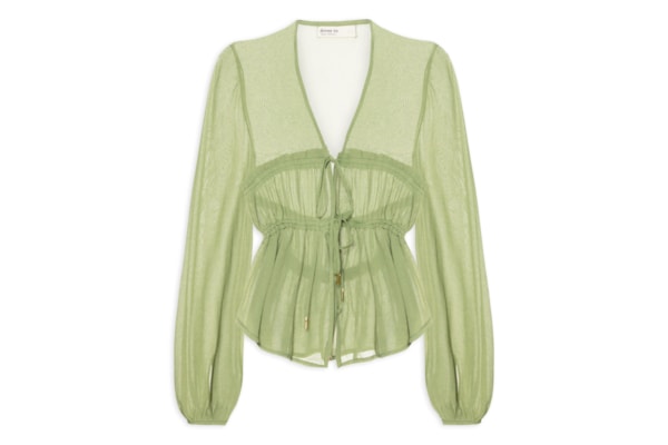 Blusa Feminina Crepe Busto Drapeado - Verde