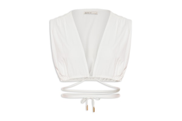 Blusa Feminina Crepe Com Amarração - Off White
