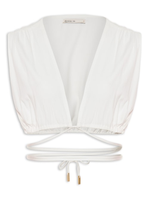 Blusa Feminina Crepe Com Amarração – Off White