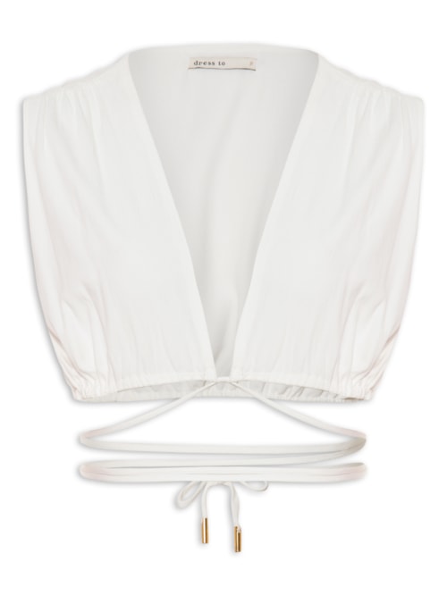 Blusa Feminina Crepe Com Amarração - Off White