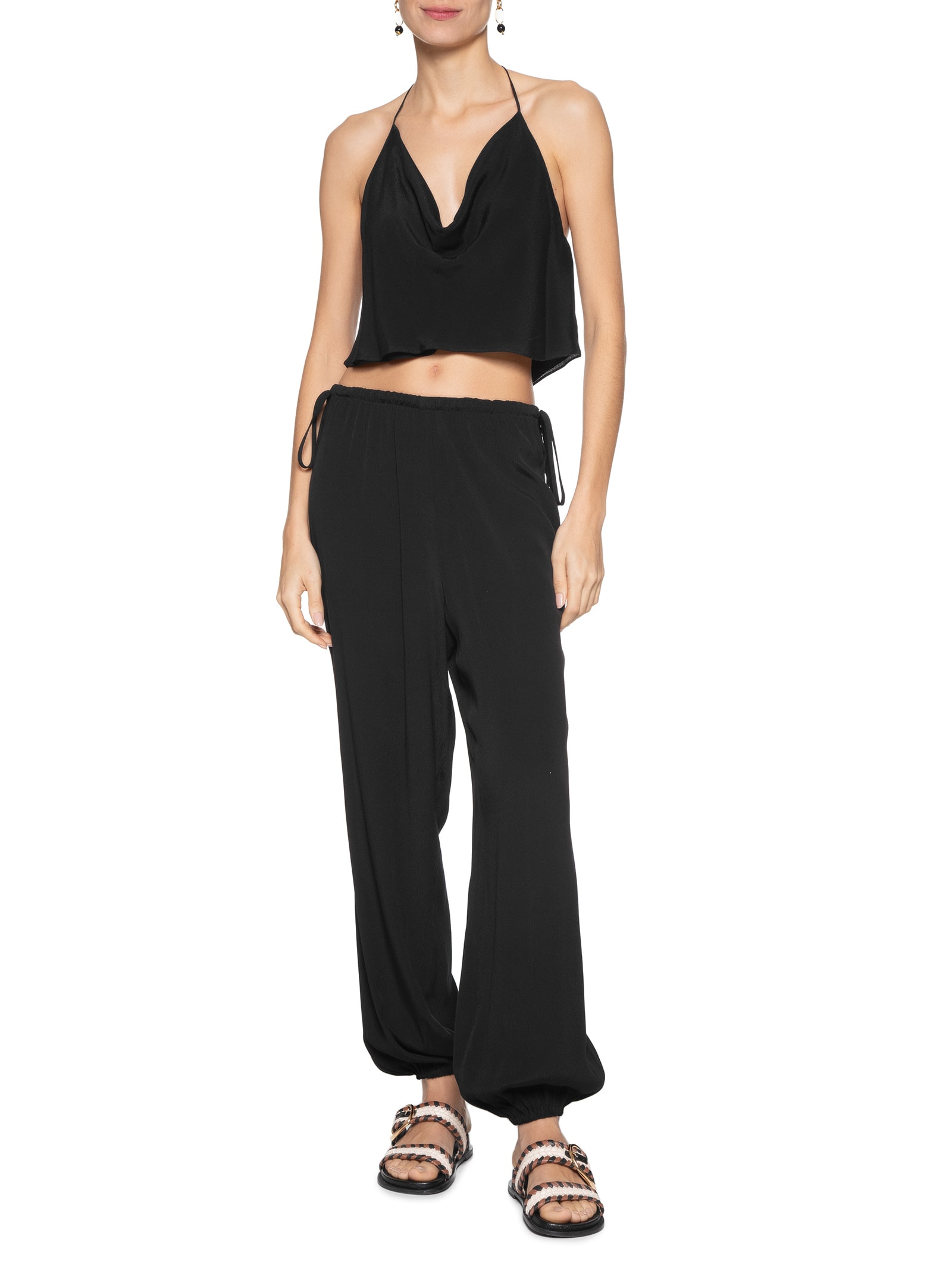 Blusa Feminina Crepe Decotada Preto Dress To