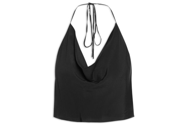 Blusa Feminina Crepe Decotada - Preto