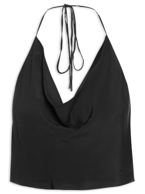 Blusa Feminina Crepe Decotada – Preto