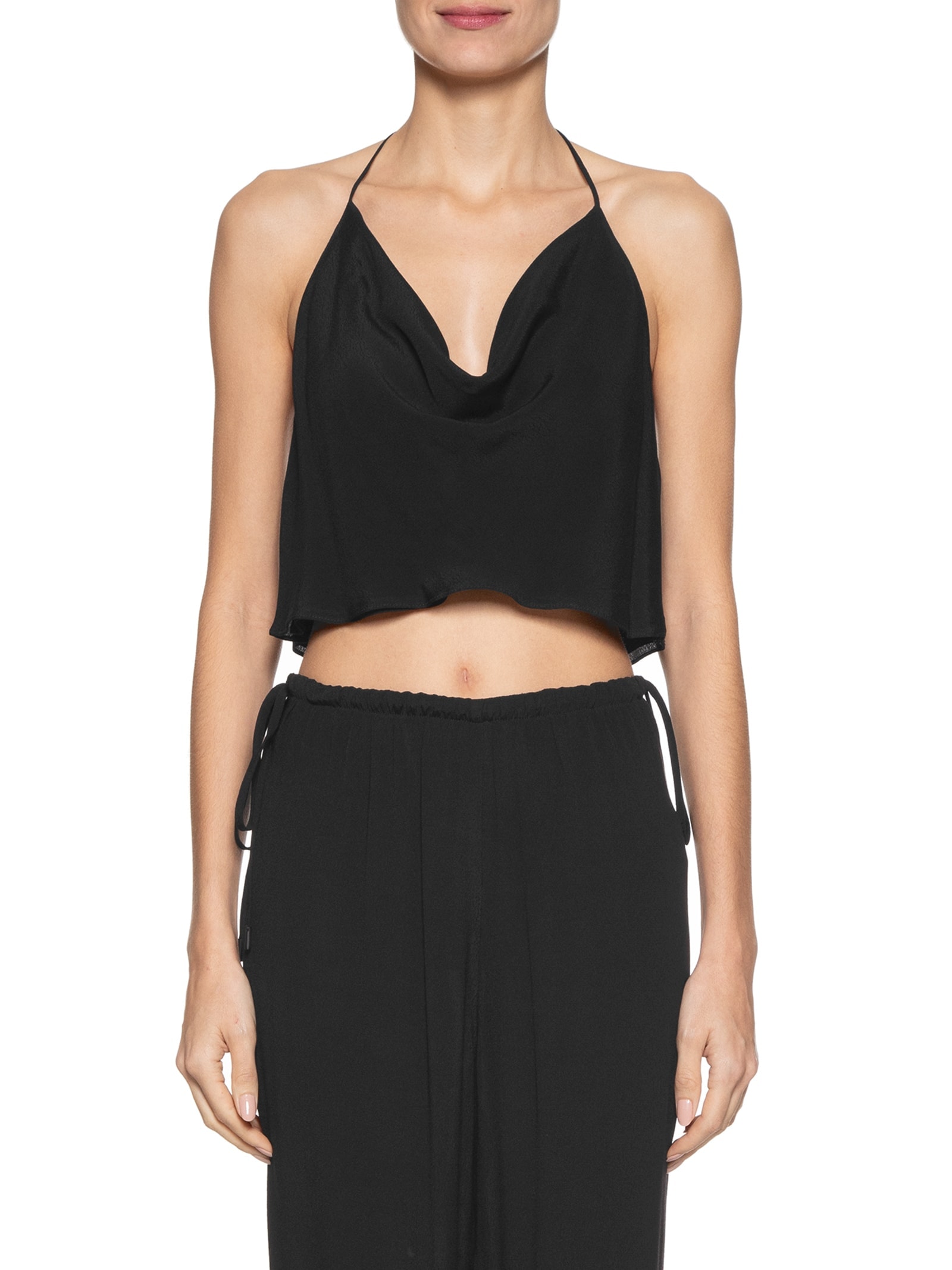 Blusa Feminina Crepe Decotada Preto Dress To