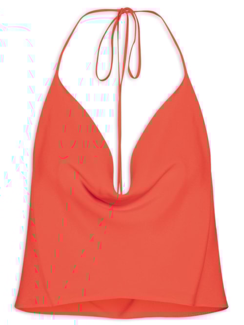 Blusa Feminina Crepe Decotada – Vermelho