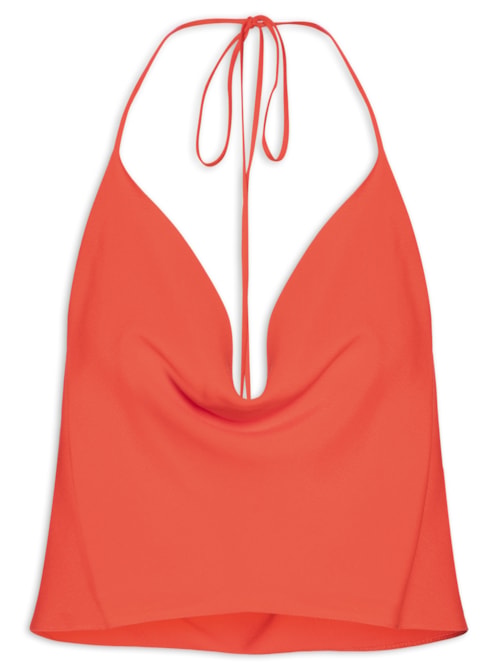 Blusa Feminina Crepe Decotada - Vermelho