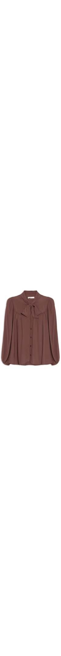 Blusa Feminina Crepe Pregas Pala Frente - Marrom