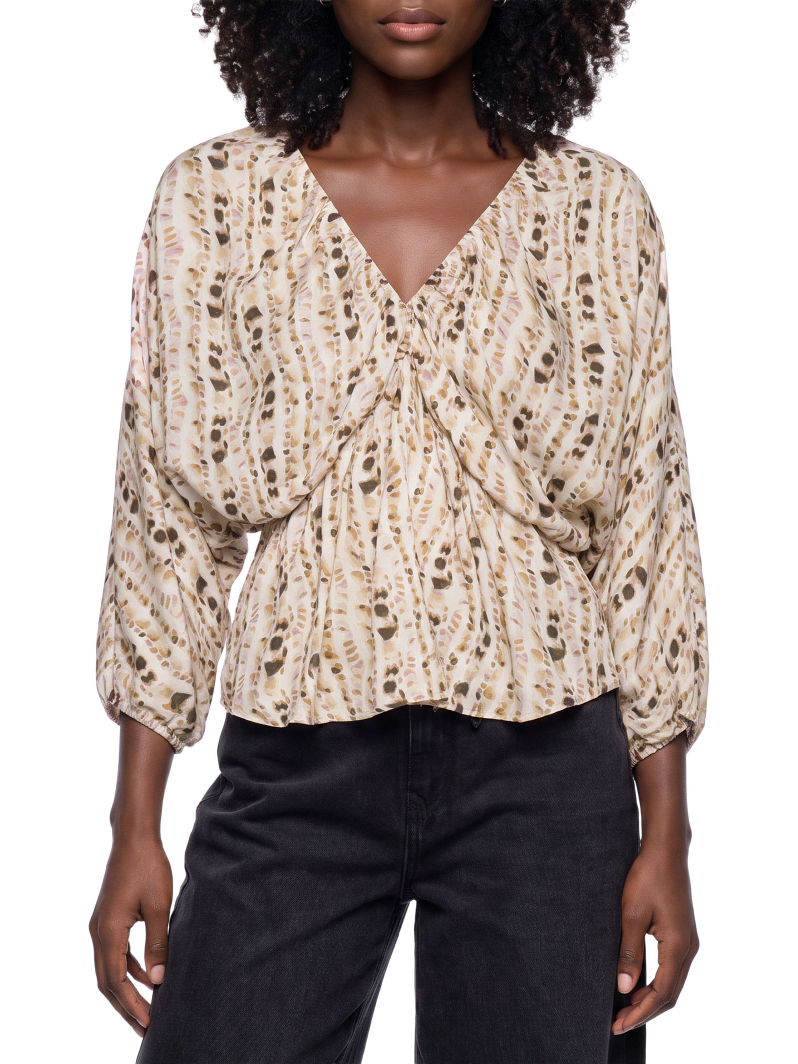 Blusa Feminina Crepe Zurique Manga 3/4 – Amarelo Lez A Lez