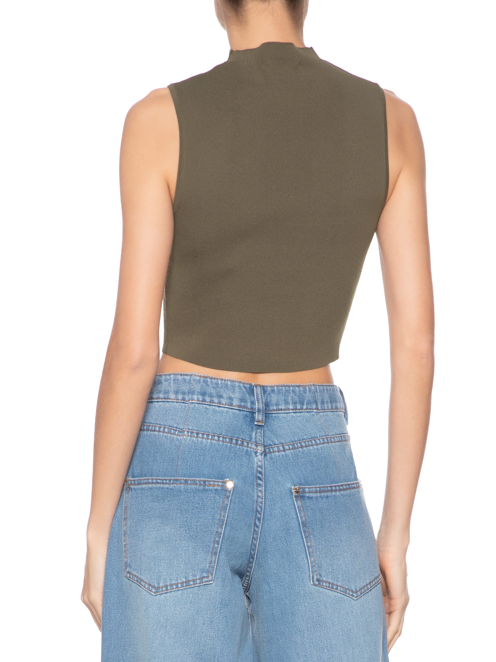 Blusa Feminina Cropped Alta Tricot Color Marrom Animale