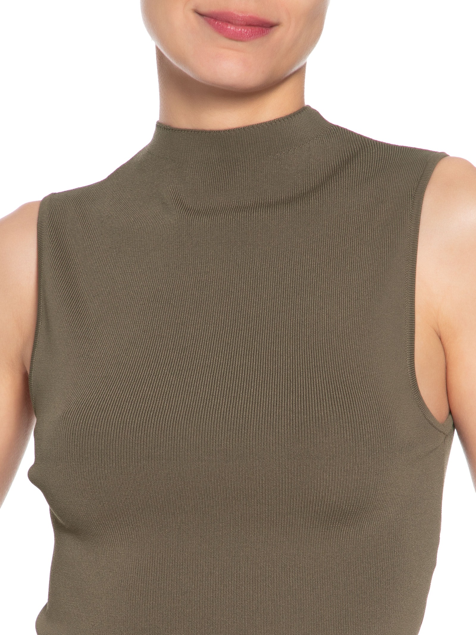 Blusa Feminina Cropped Alta Tricot Color Marrom Animale