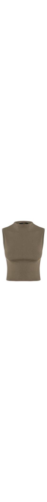 Blusa Feminina Cropped Alta Tricot Color - Marrom