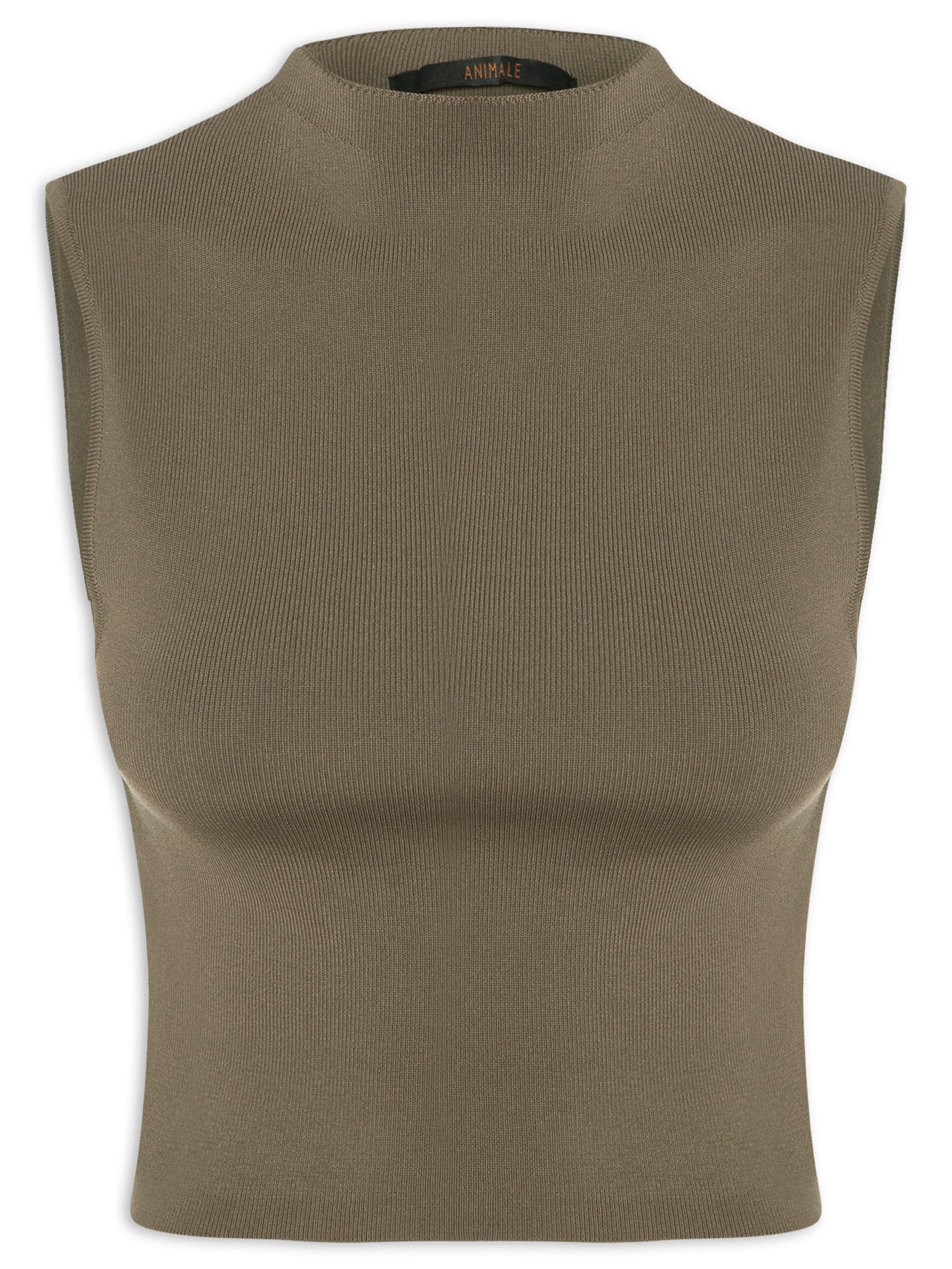 Blusa Feminina Cropped Alta Tricot Color Marrom Animale