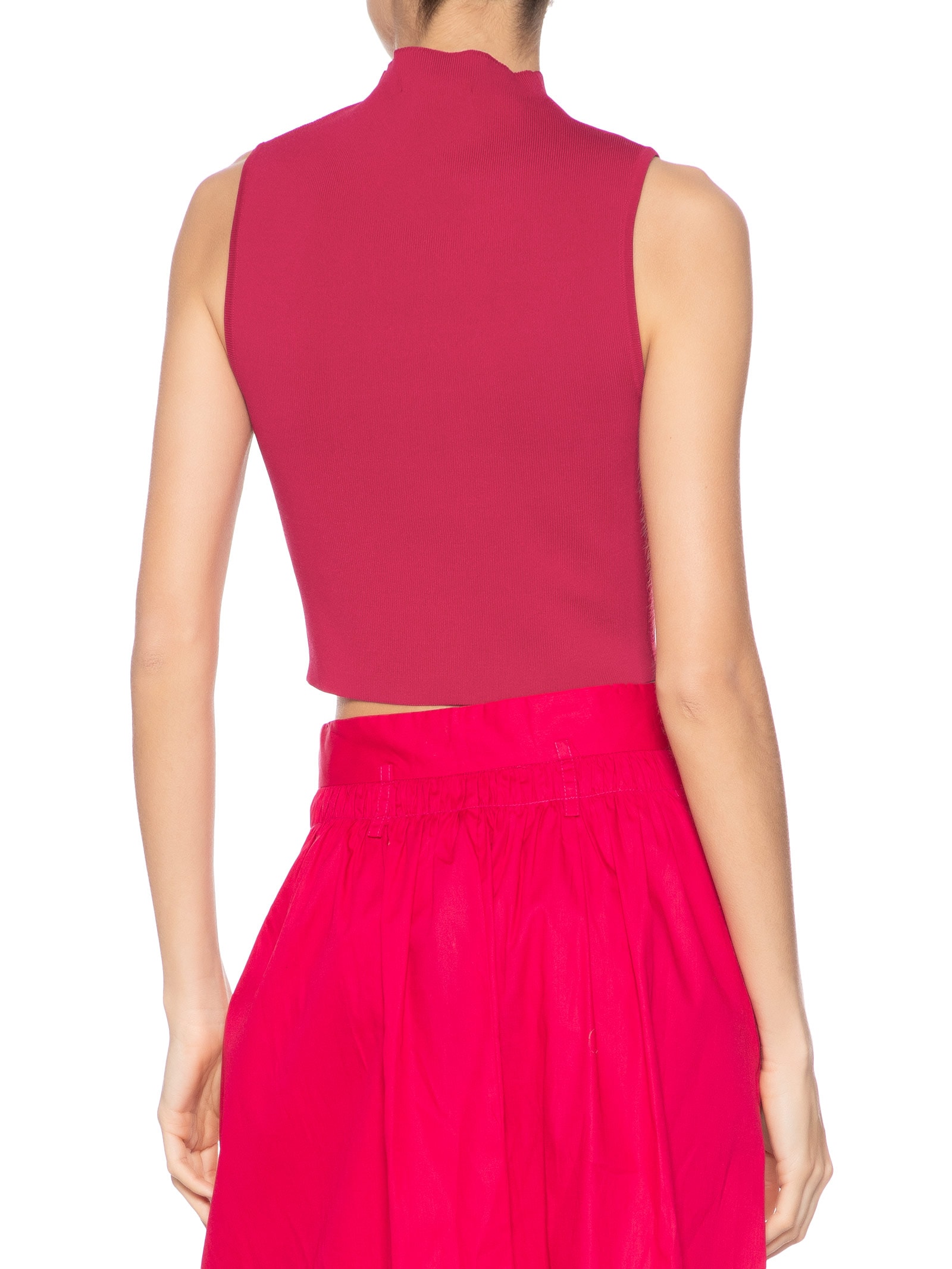 Blusa Feminina Cropped Alta Tricot Color Rosa Animale