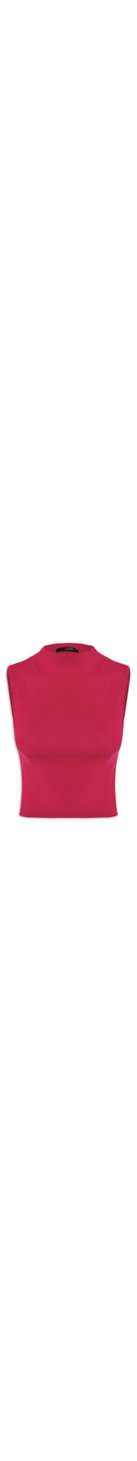 Blusa Feminina Cropped Alta Tricot Color - Rosa