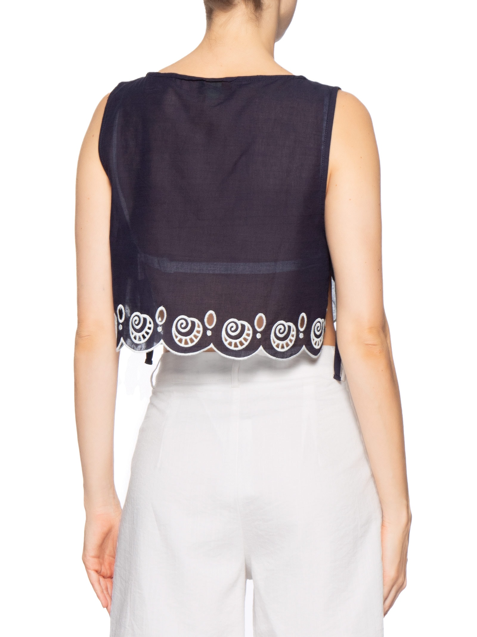 Blusa Feminina Cropped Artesanal Azul Farm Praia