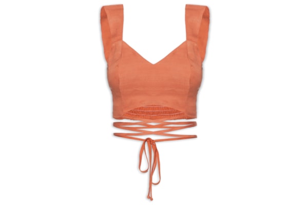 Blusa Feminina Cropped Atado - Laranja