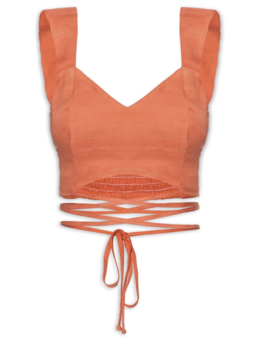 Blusa Feminina Cropped Atado – Laranja