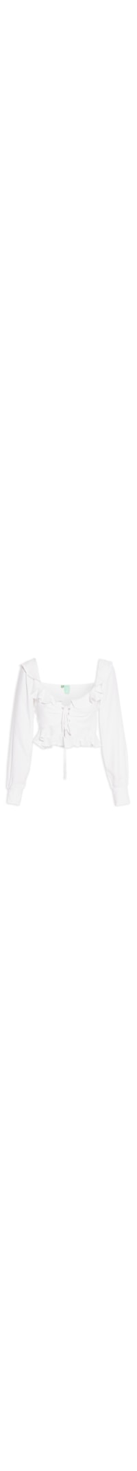 Blusa Feminina Cropped Babado Amarração - Off White