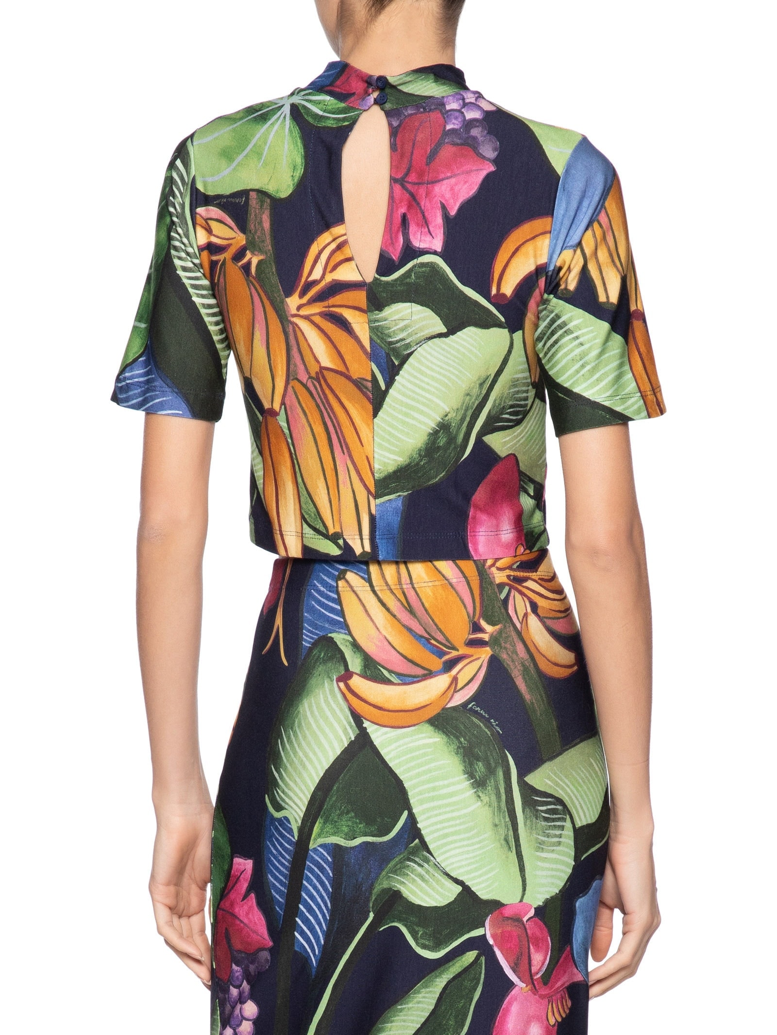 Blusa Feminina Cropped Banana Uva Verde Farm