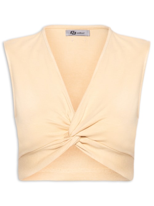 Blusa Feminina Cropped – Bege