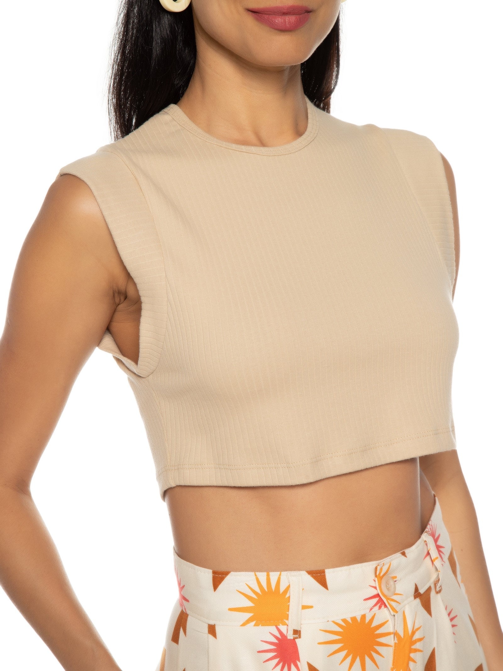 Blusa Feminina Cropped Bege Hering