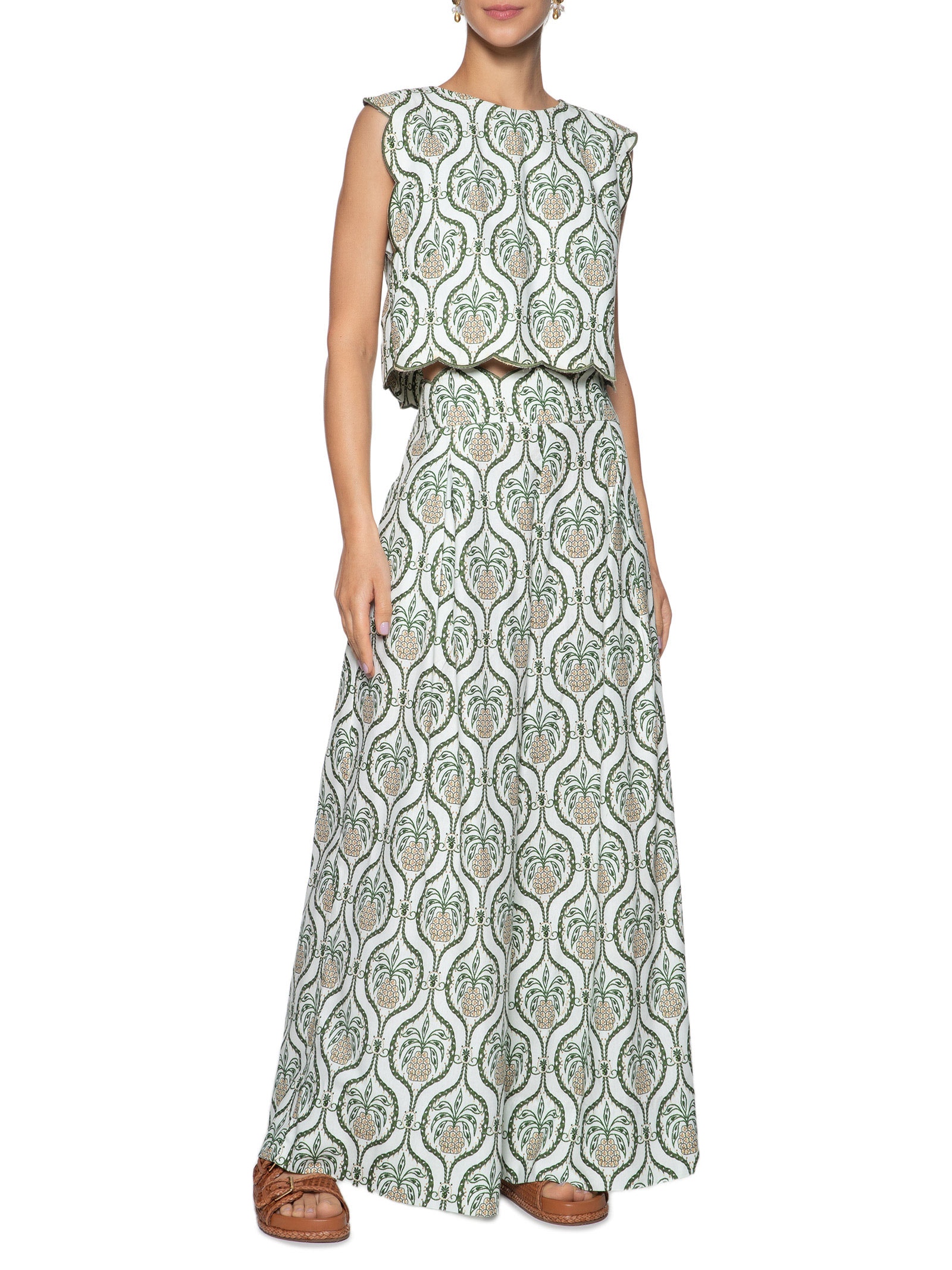 Blusa Feminina Cropped Brilho De Abacaxi Verde Farm