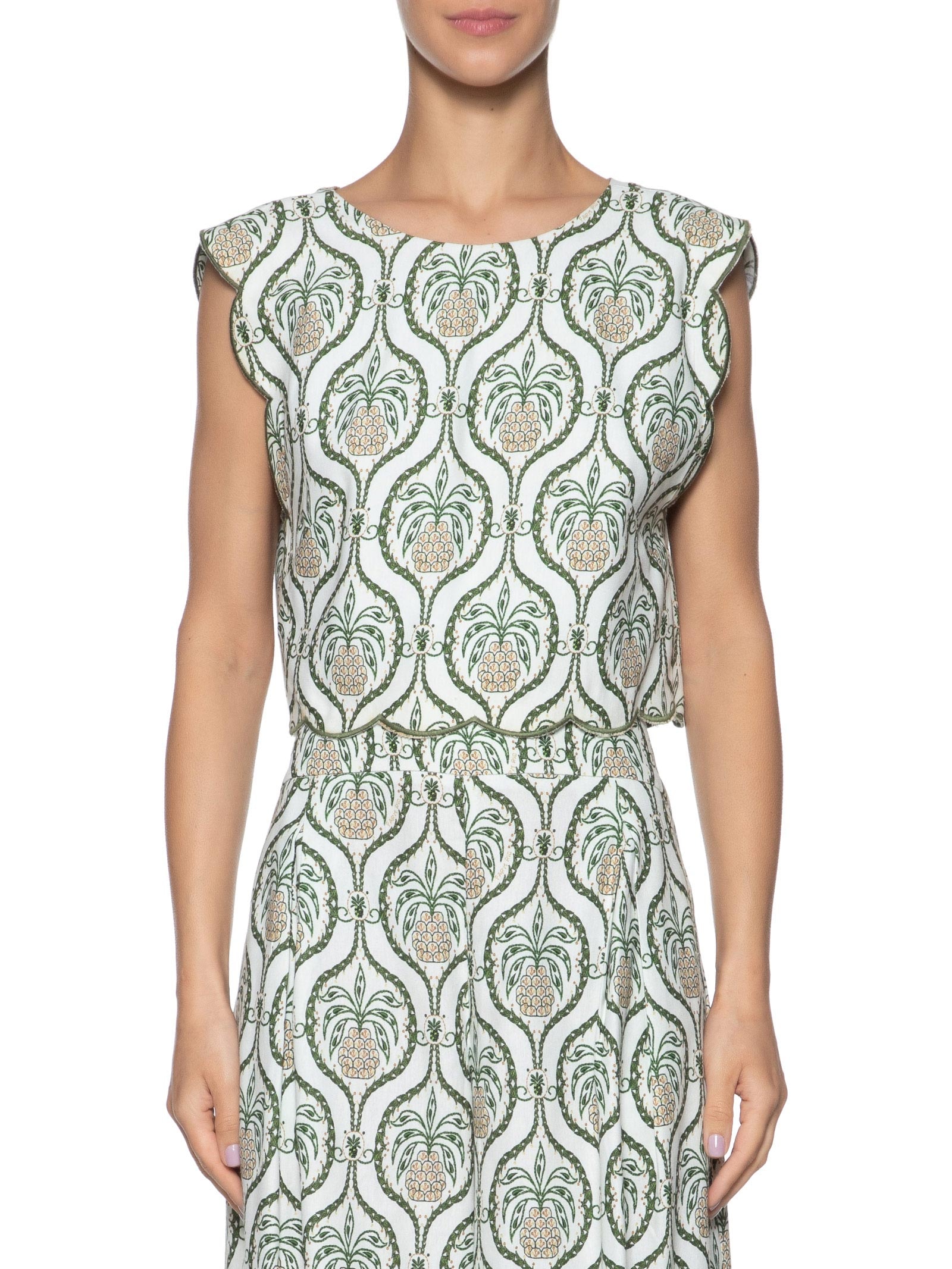 Blusa Feminina Cropped Brilho De Abacaxi Verde Farm