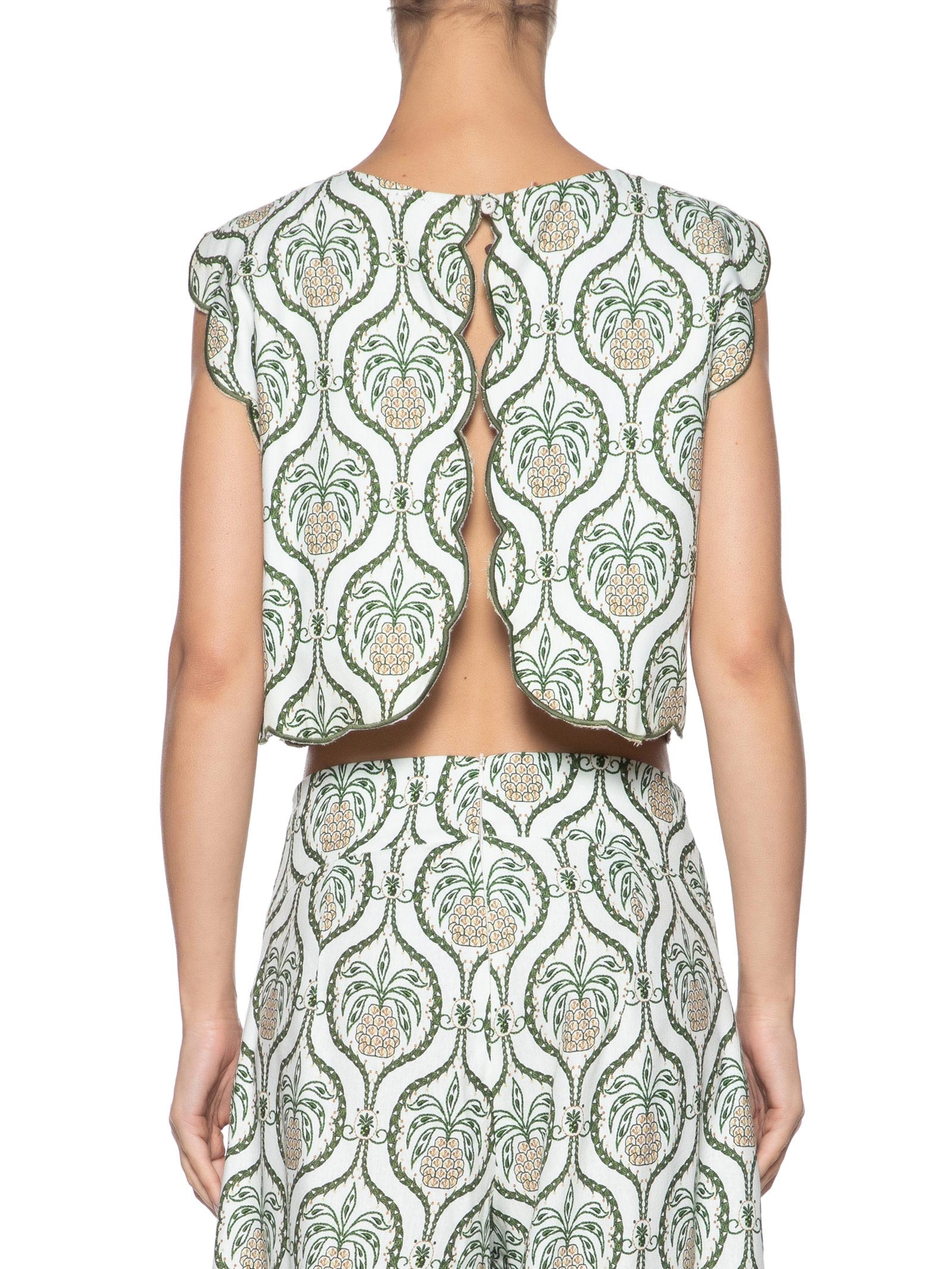 Blusa Feminina Cropped Brilho De Abacaxi Verde Farm