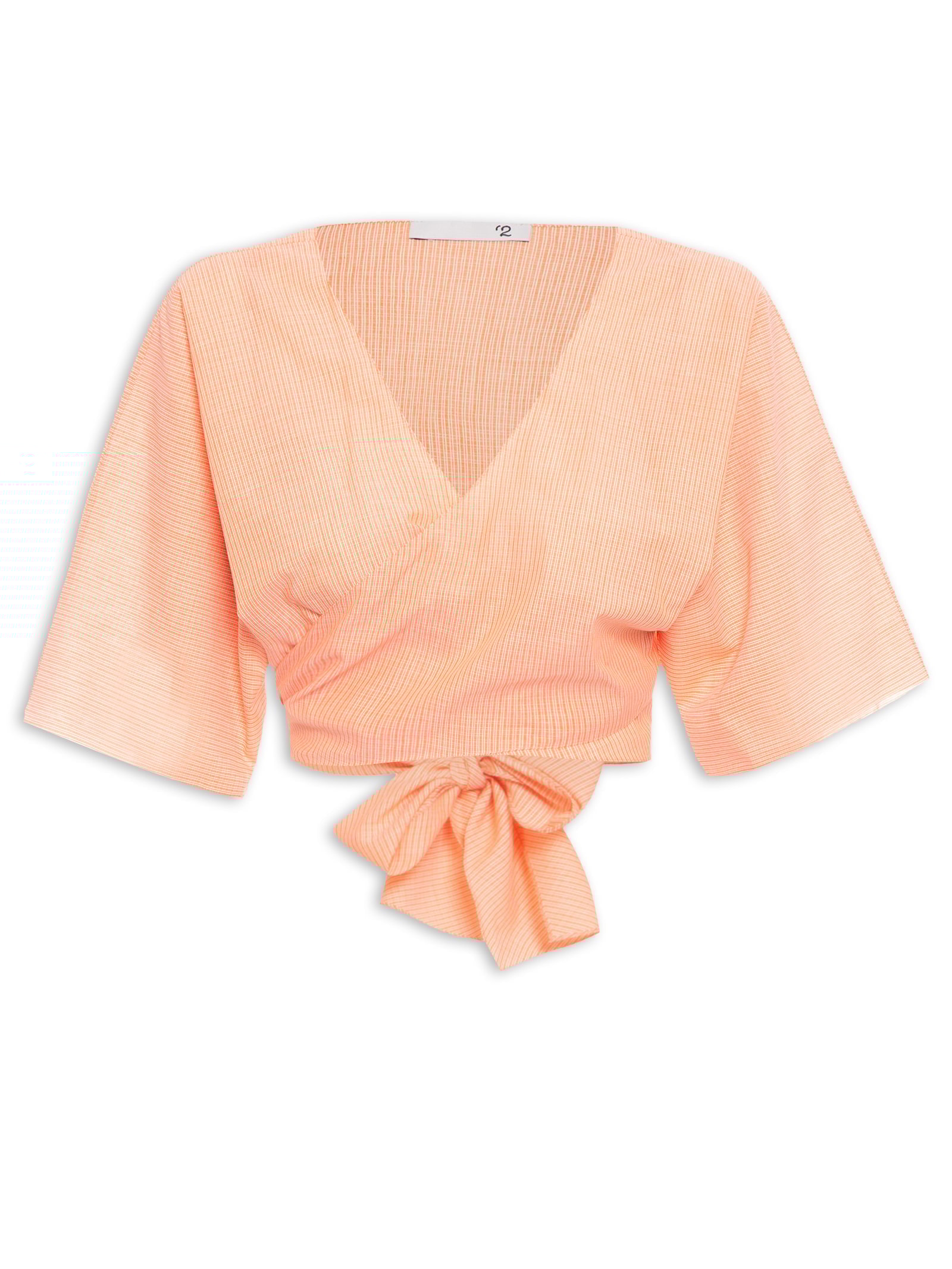 Blusa Feminina Cropped Com Amarração Laranja '2Essential