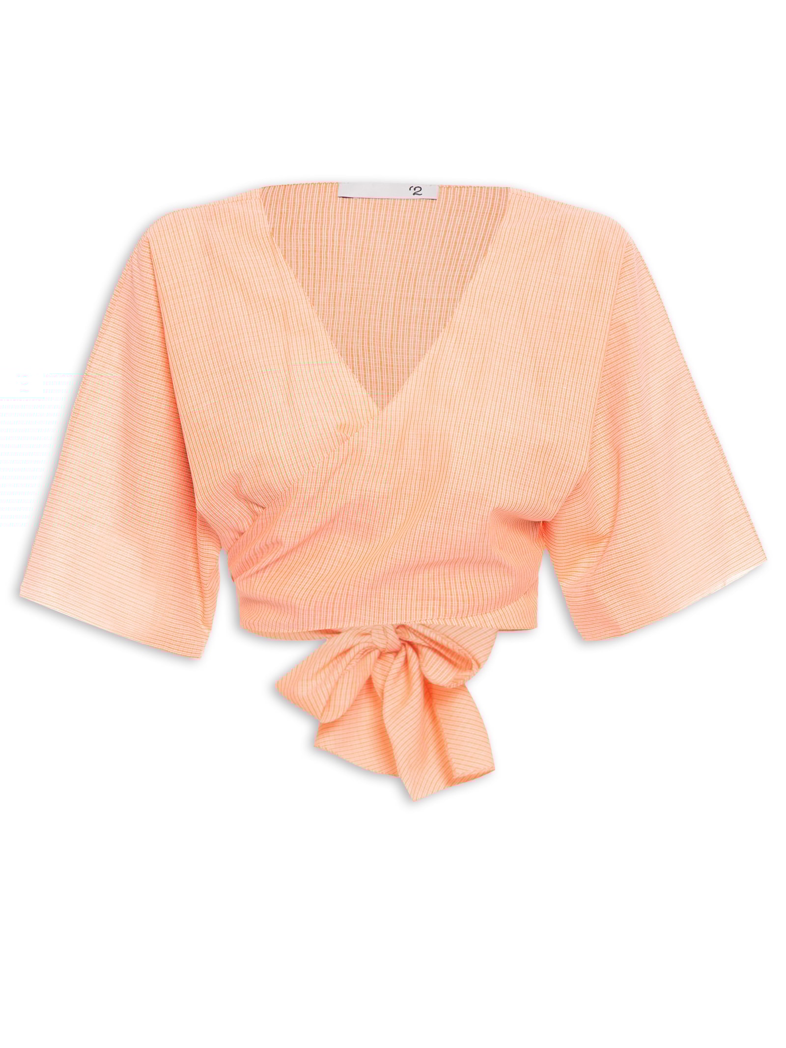 Blusa Feminina Cropped Com Amarração Laranja '2Essential