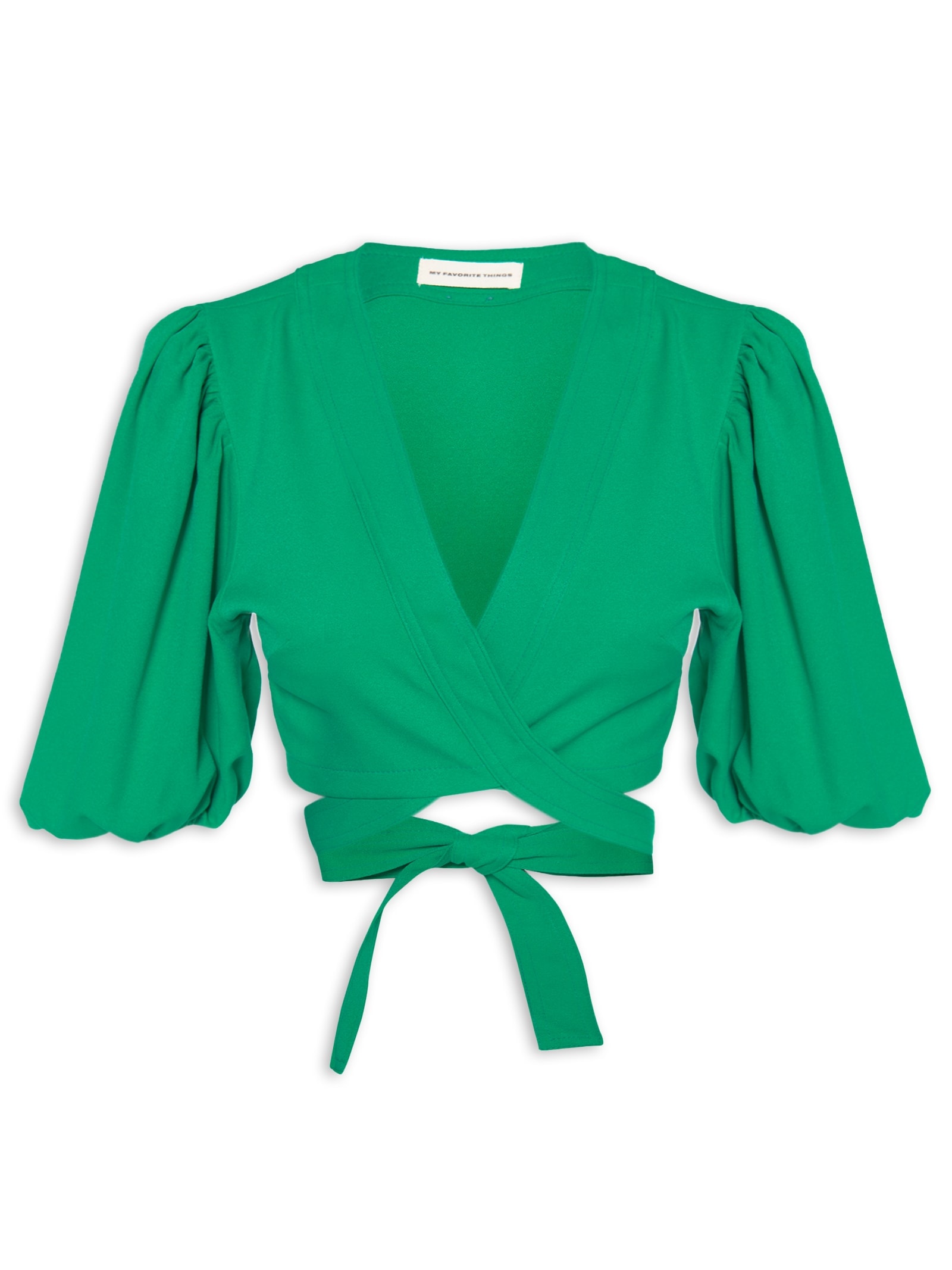 Blusa Feminina Cropped Com Amarração Verde My Favorite Things