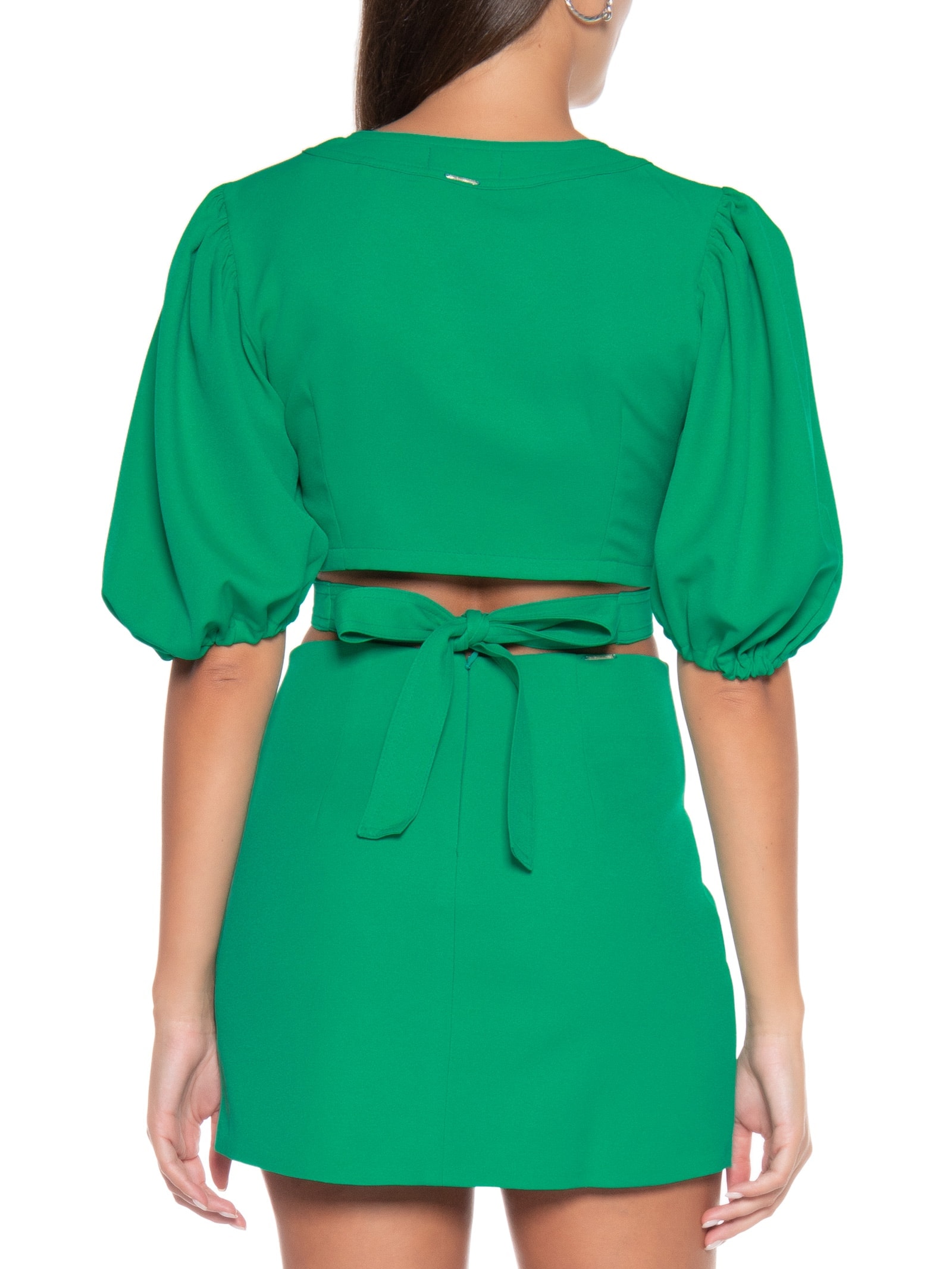 Blusa Feminina Cropped Com Amarração Verde My Favorite Things