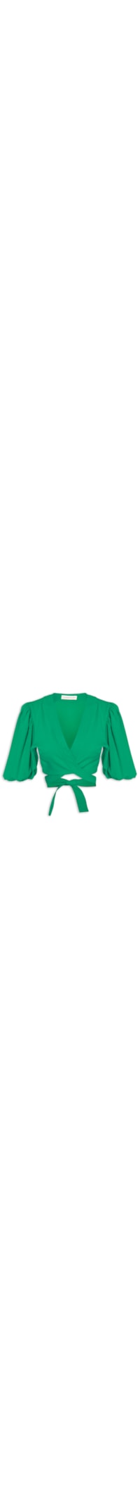 Blusa Feminina Cropped Com Amarração - Verde