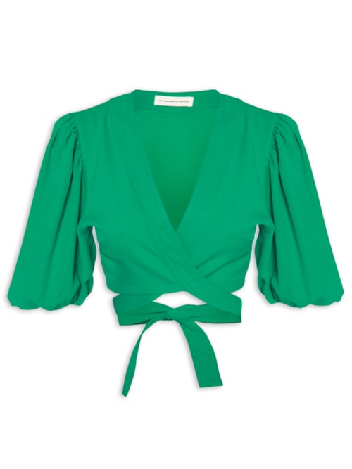 Blusa Feminina Cropped Com Amarração – Verde
