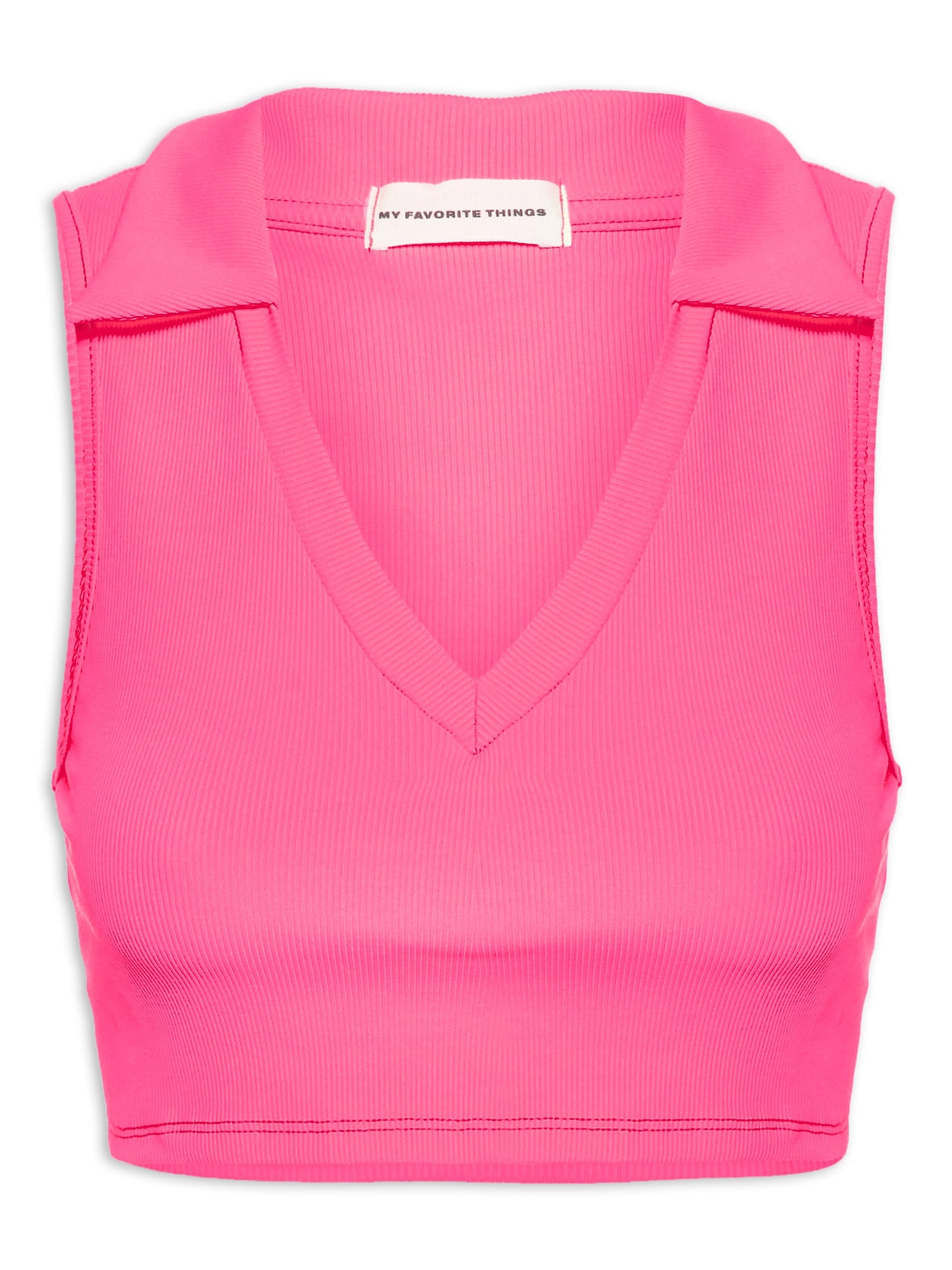 Blusa Feminina Cropped Com Gola Rosa My Favorite Things