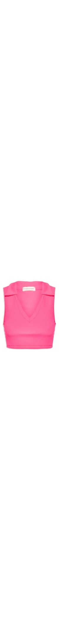 Blusa Feminina Cropped Com Gola - Rosa
